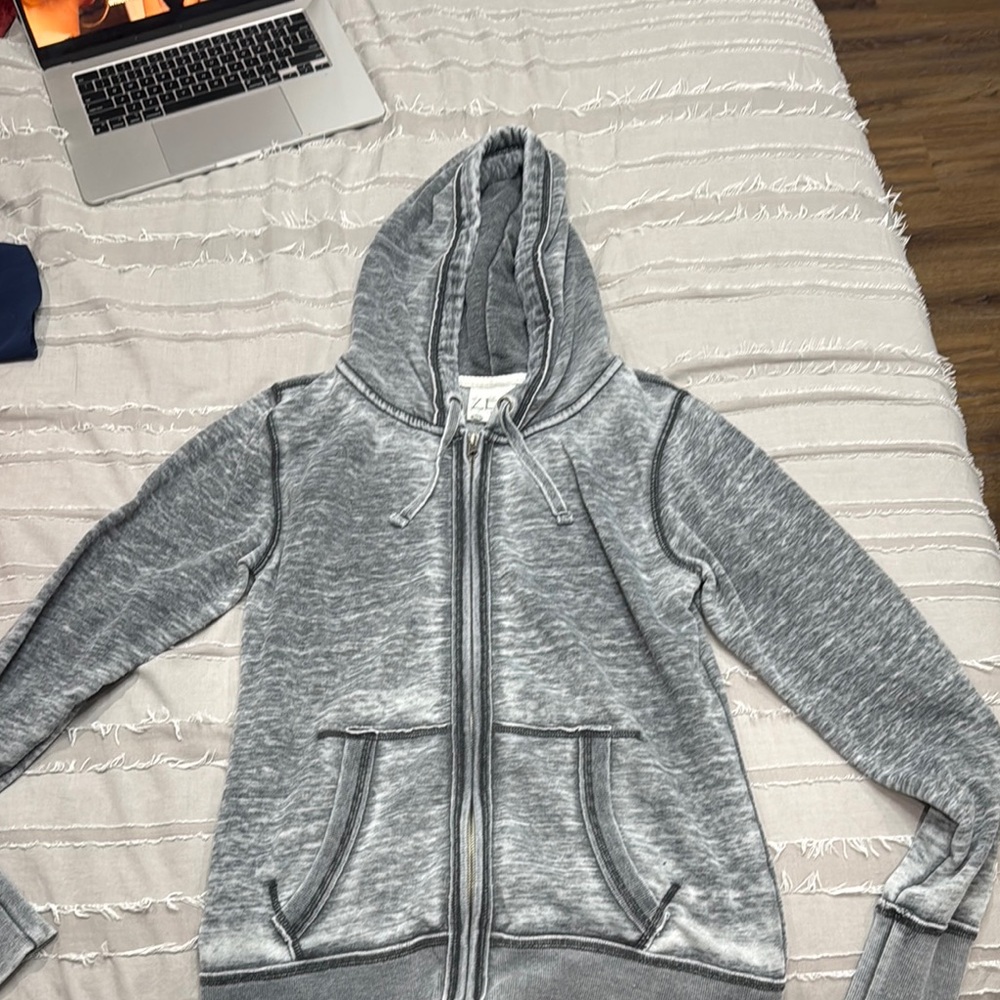 Gray Zip-Up Hoodie
